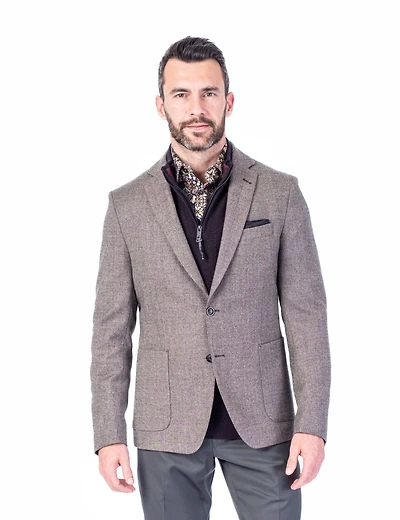 Marzotto Wool Tweed Blazer - Brown