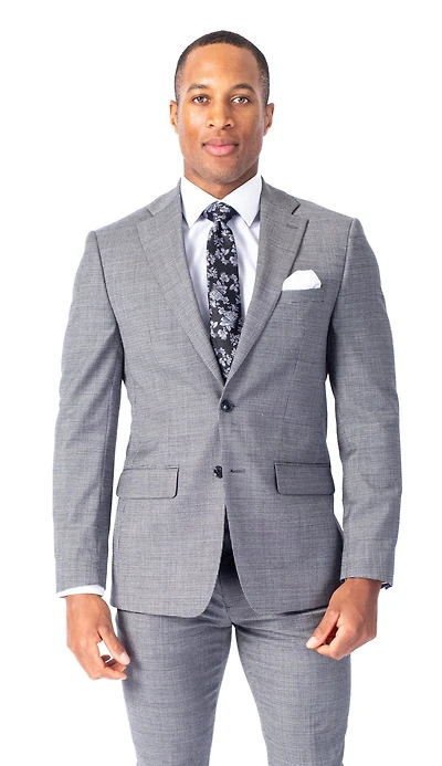 X-Slim Mini Houndstooth Suit - Black