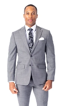 X-Slim Mini Houndstooth Suit - Black