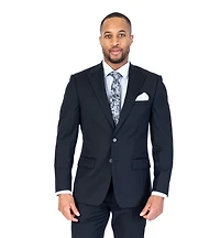 X-Fit Peak Lapel Stretch Suit - Black
