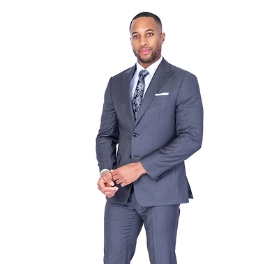 X-Fit Textured Peak Lapel Stretch Suit