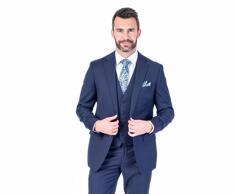 X-Fit 3pc Solid Stretch Suit - Navy
