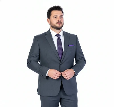 X-Slim Solid Suit (Big & Tall)- Grey