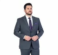 X-Slim Solid Suit (Big & Tall)- Grey