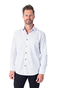 Geo Print "Mono" Shirt - White