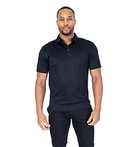 Textured Solid "Jax" Polo - Black