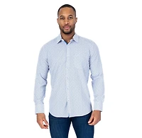 Circle Print "Julio" Shirt - White / Aqua