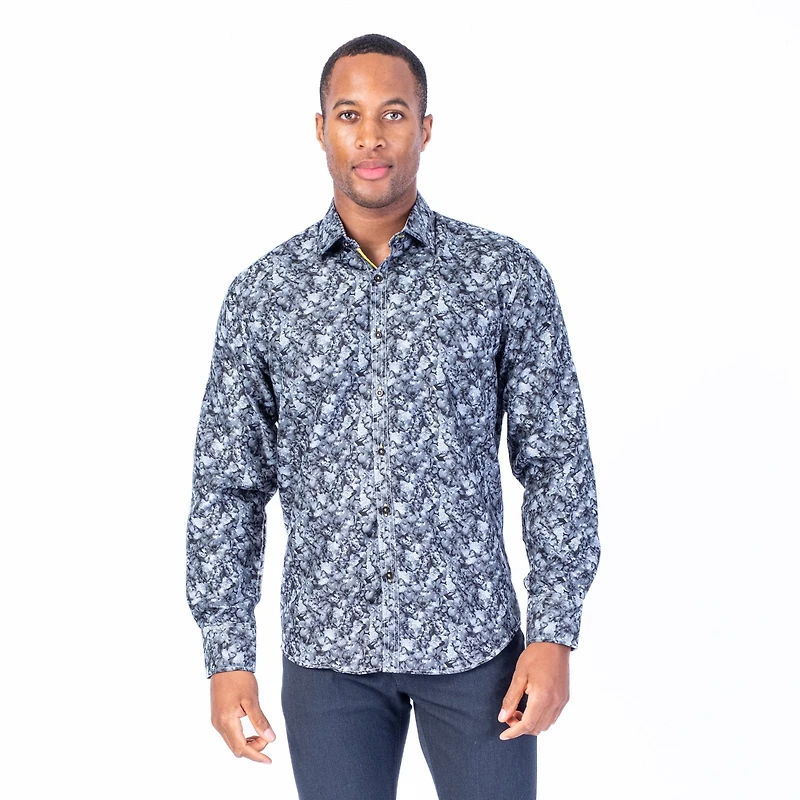 Floral Print "Louvre" Shirt - Black / Grey