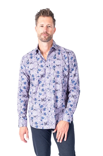 Paisley Print "Sally" Shirt - Lavender
