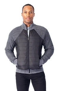 "Spence" Nylon / Knit Bomber - Charcoal