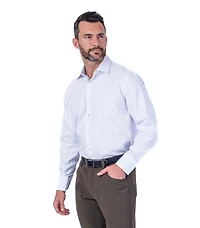Modern Fit Tonal Textured "Missouri" Sport Shirt - White