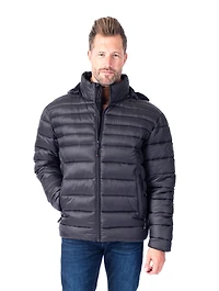 Quilted Bomber with Removable Hood "Hybrid" - Black