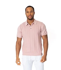 Light Knit Cotton Polo - Pink