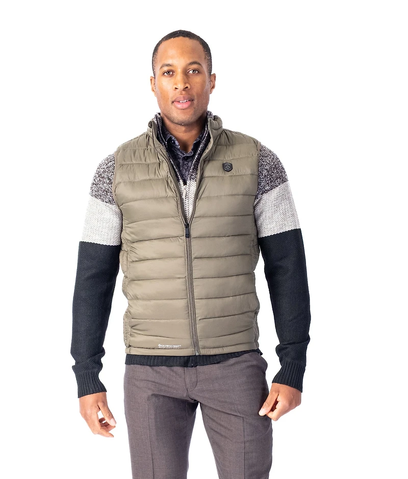 Quilted Nylon Vest - Olive