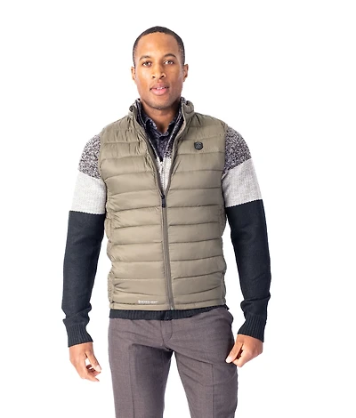 Quilted Nylon Vest - Olive