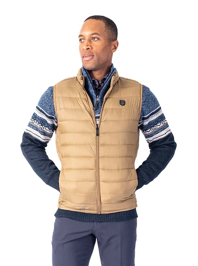 Quilted Nylon Vest - Tan