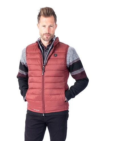 Quilted Nylon Vest - Burgundy