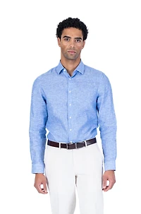 Long-Sleeve Linen / Cotton Sport Shirt