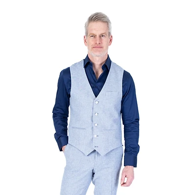Linen Vest Separate - Blue