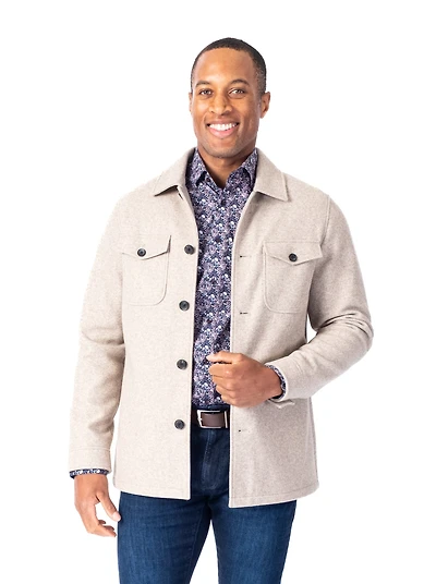 Double Pocket Shirt Jacket - Beige