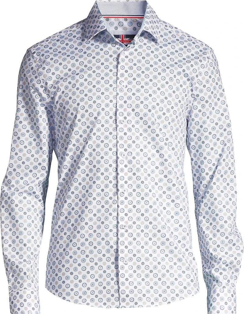 Cotton/Stretch Circle Print Sport Shirt