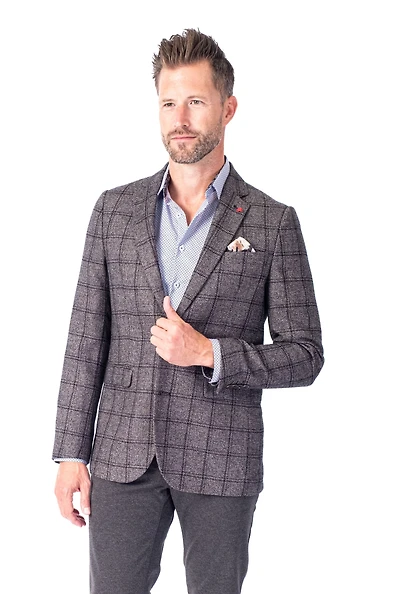 Large Check Blazer - Sand