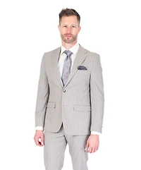 Extreme Slim Fit Pinstripe Suit - Sand