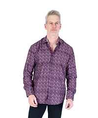 Paisley Print "Satorial" Shirt - Burgundy