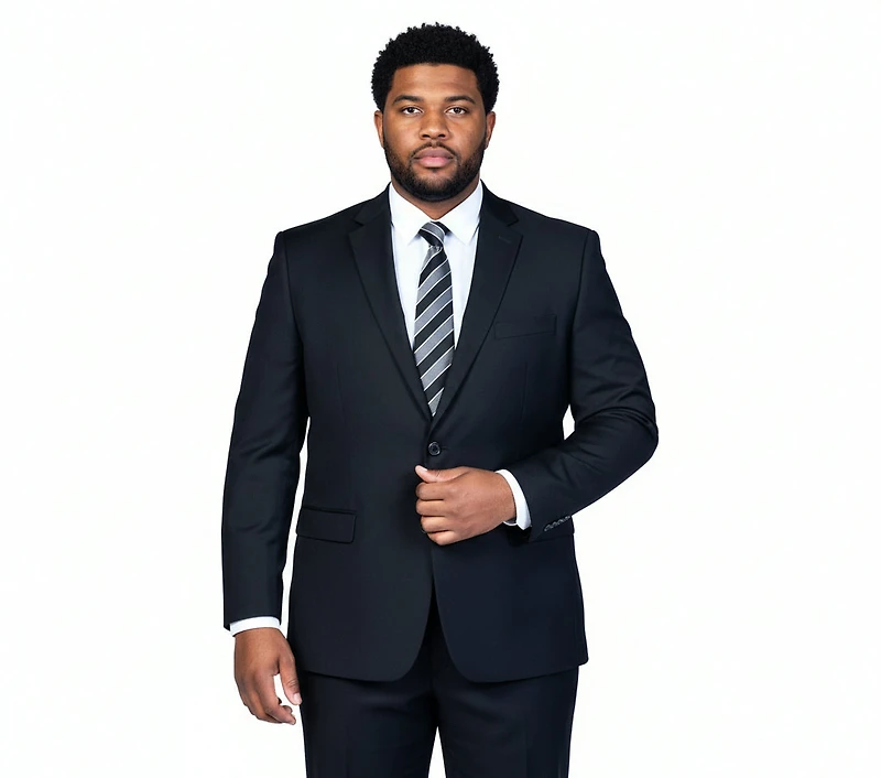 X-Fit Solid Stretch Suit (Big & Tall) - Black