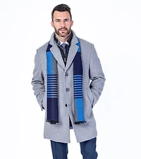 Wool & Cashmere 3/4 Double-Collar Topcoat - Silver