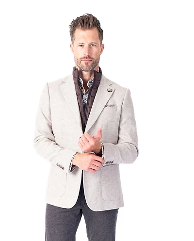 Houndstooth Blazer w/ Zipout Bib - Oat