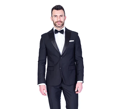 Solid Slim Fit Wide Peak Lapel Tuxedo