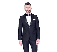 Solid Slim Fit Wide Peak Lapel Tuxedo