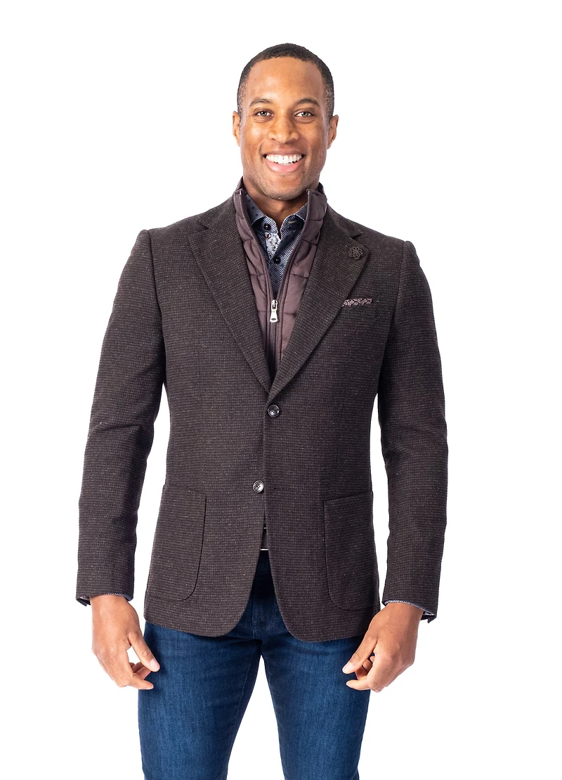 Houndstooth Blazer w/ Zipout Bib