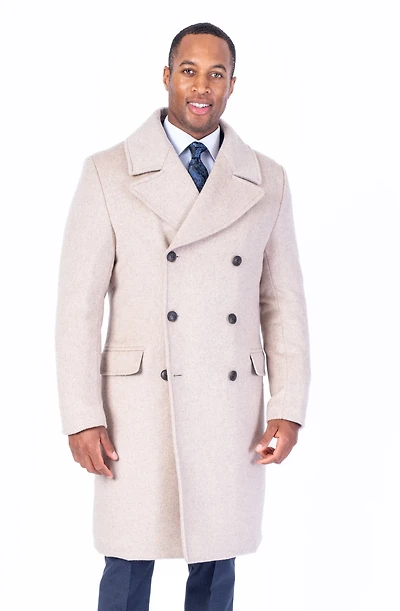 Wool & Cashmere Double-Breasted Topcoat - Oatmeal