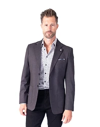 Textured Patch Pocket Blazer - Charcoal