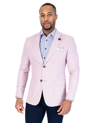 Textured Patch Pocket Blazer - Pink