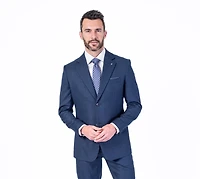 Modern Slim Fit End-on-End Suit - Blue