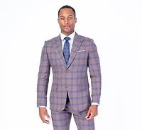 Modern Slim Fit Check Suit - Tan