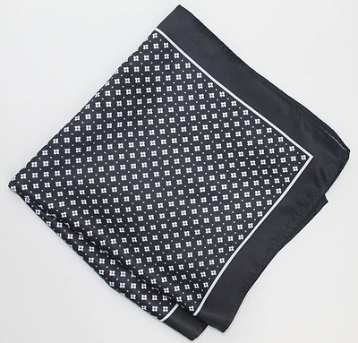 Floral Pocket Square - Black