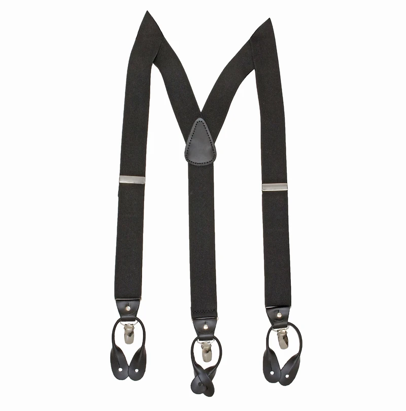 Stretch Adjustable Suspenders - Black
