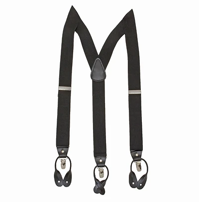Stretch Adjustable Suspenders - Black