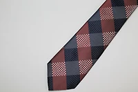 Poly/Silk Check Tie - Brown / Blue