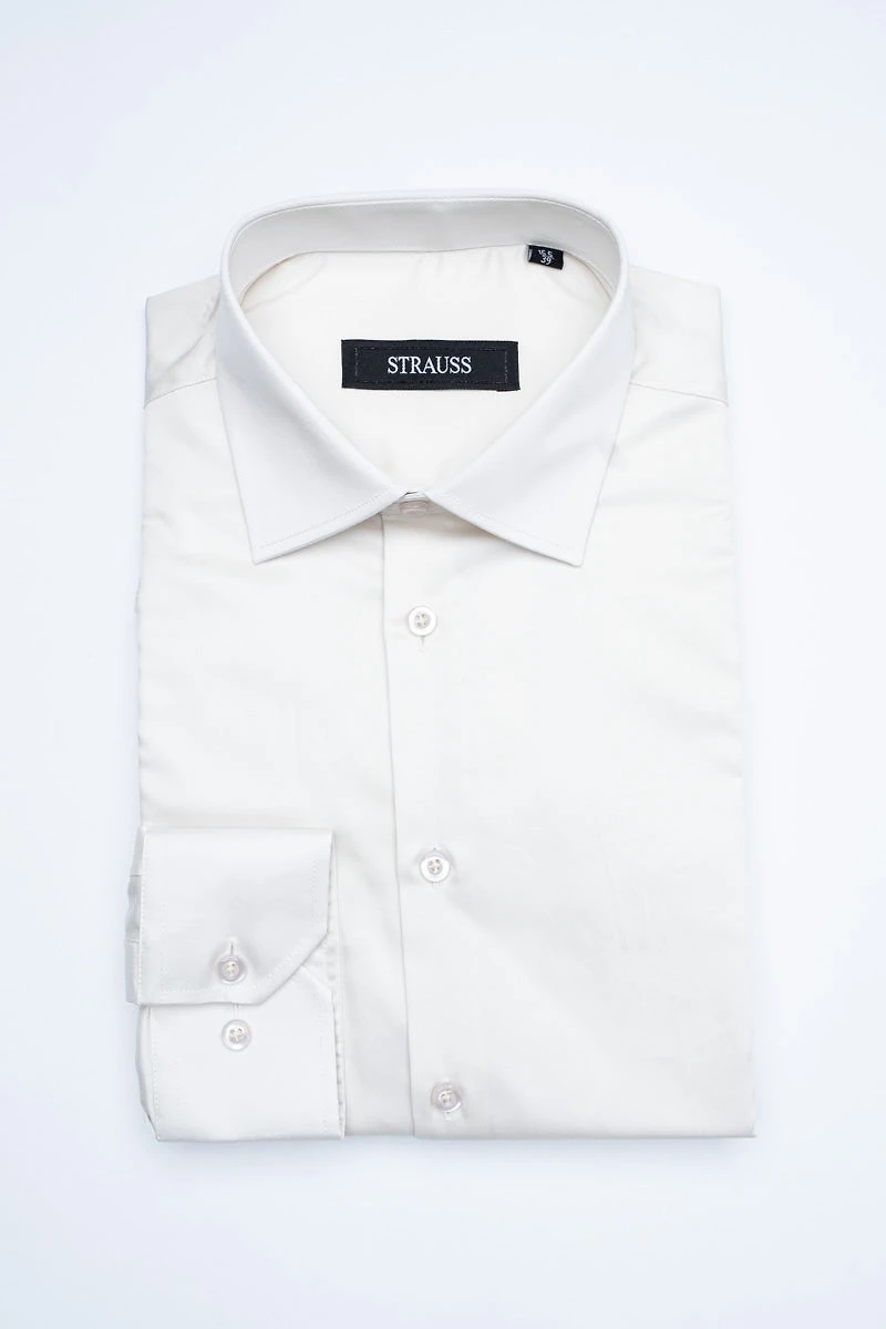 Cotton Satin Finish Solid Dress Shirt