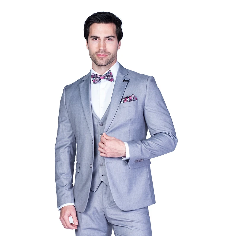X-Fit 3pc Solid Stretch Suit - Silver