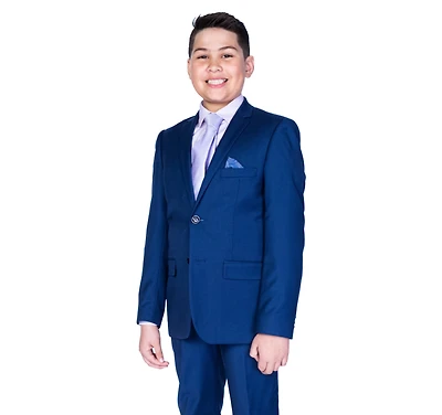 Kids Solid Stretch Suits - Blue