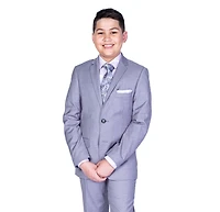 Kids Solid Stretch Suits - Silver