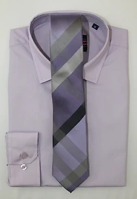 Kids Solid Dress Shirt - Lilac