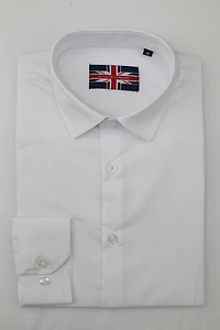Kids Solid Dress Shirt - White