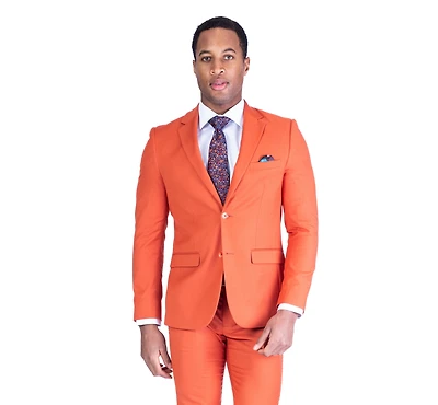 Extra Slim Fit Solid Suit - Orange